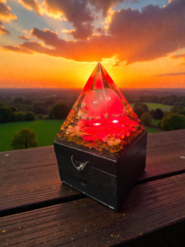 Sanctum Light Crystal Orgonite Lamp of Heart Wisdom & Divine Order