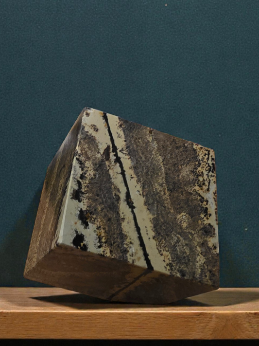 Picture Jasper Cube – Grounding Stone of Earth Wisdom
