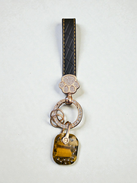 Tiger's eye Crystal Orgonite Keychain – Protection, Balance & Everyday Energy