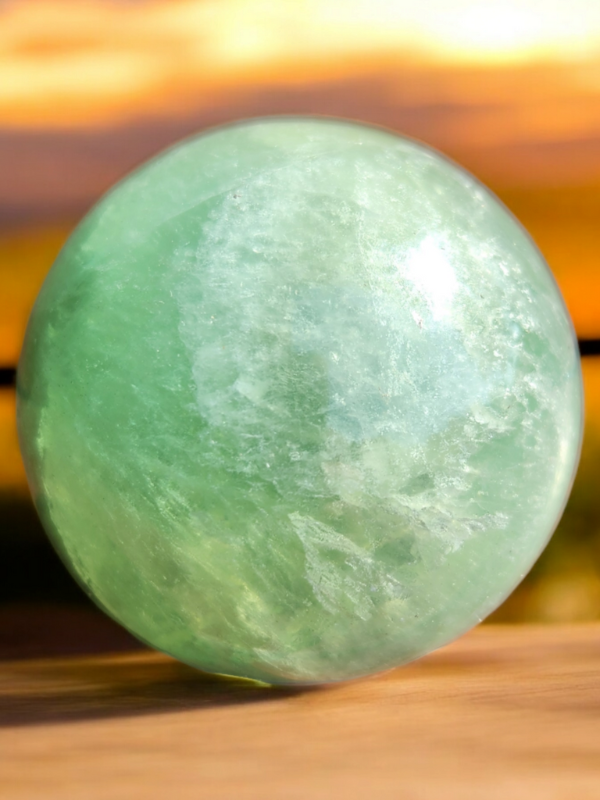Green Fluorite Sphere — Clarity, Focus, Calming Energy