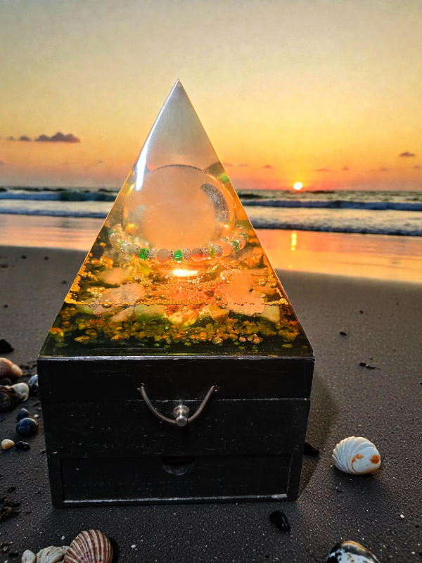 Sanctum Light Crystal Orgonite Lamp of Heart Wisdom & Divine Order