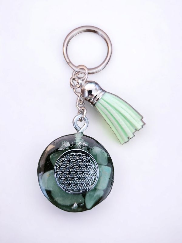 green aventurine keychain