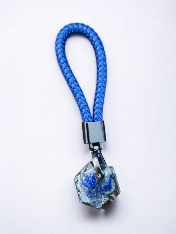 Mini Orgonite Keychain -Lapis Lazuli - Blue Hex