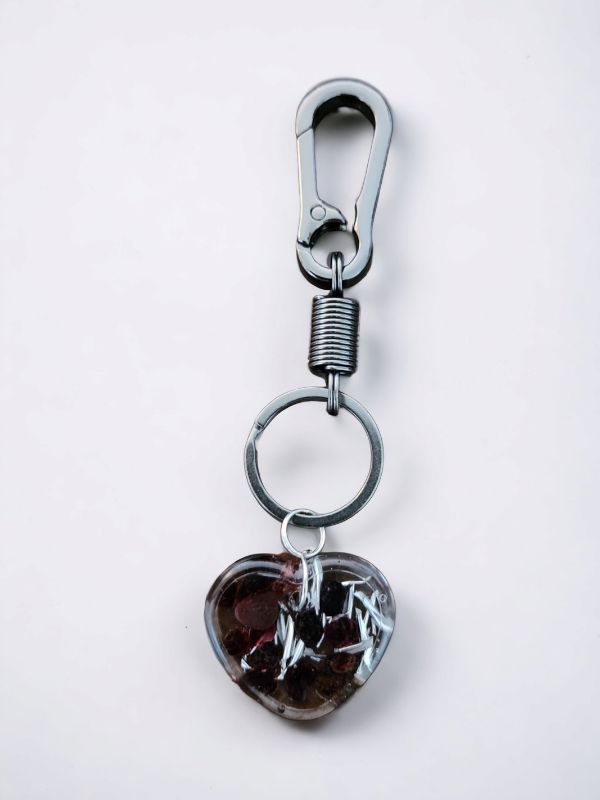 Garnet Heart keychain