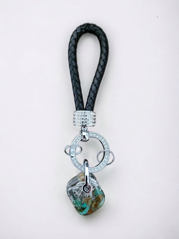 Turquoise diamante keychain