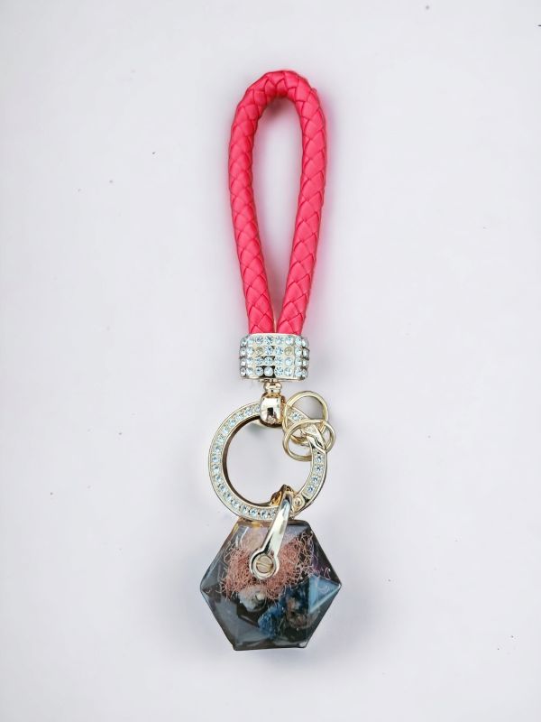 Blue kyanite keychain