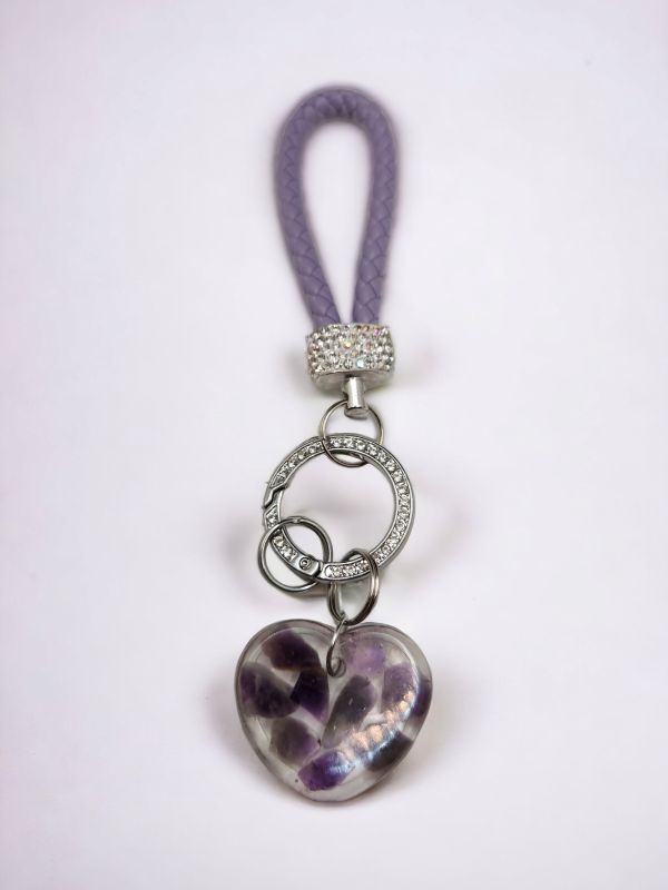 Grey heart amethyst