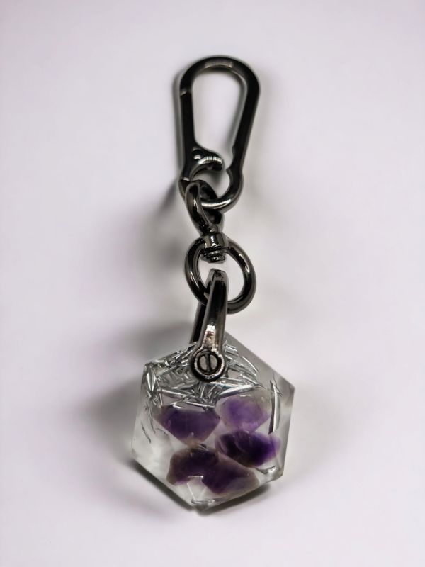 amethyst hex keychain