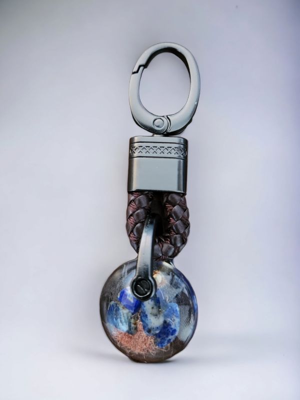 lapis lazuli brown keychain