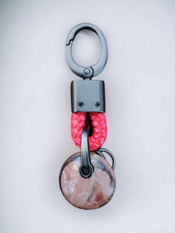 crazy lace agate keychain