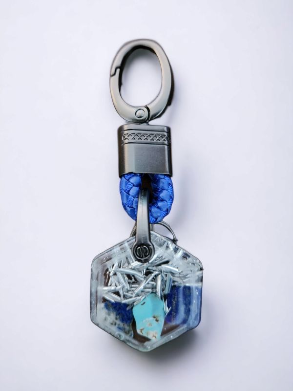 lapis & turquoise keychain