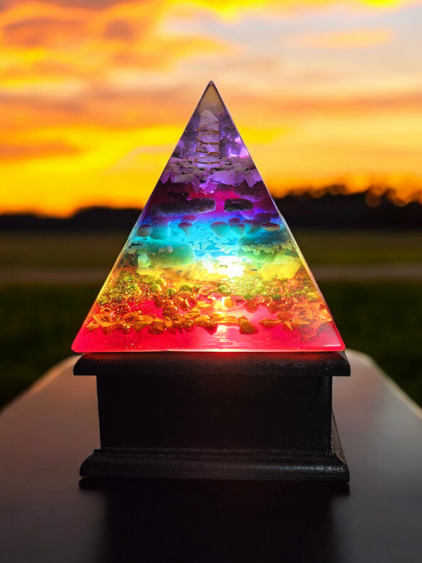 Ethereal radiance orgonite lamp